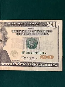 $20 Twenty Dollar Bill Fancy Serial Number - Star Replacement + 5 of a Kind + - Picture 1 of 3