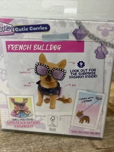 Real Littles Cutie Carries Black Carrier French Bulldog Fashion NEW - Picture 1 of 5