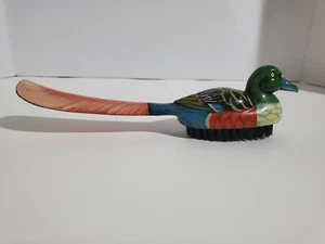 Spazzola e corno di scarpe vintage in legno colorato 10" - Foto 1 di 5
