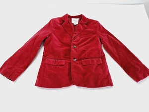 Janie Jack Velvet Blazer 8 Red Lined Button Front Jacket Boys g - Picture 1 of 5
