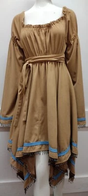 Dream Catcher Hippie Boho Dress L Busty American Indian Design BEADED SLEEVES - Image 1 of 4