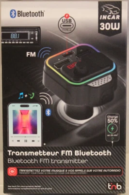 Incar Bluethooth Auto FM Transmitter - Schwarz - Neu - #8.4 3115 M7 - Bild 1 von 2