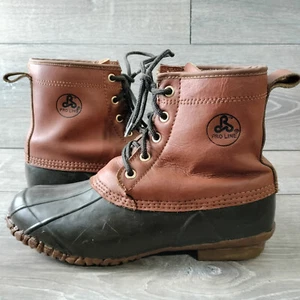Proline Womens Boots Size 9 Leather Waterproof Duck Lined Steel Shank Rain Hunt - Picture 1 of 17