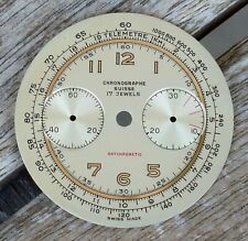 RARE NEW OLD STOCK CHRONOGRAPH SWISS DIAL FOR LANDERON 48, 51, 33.90MM (17)