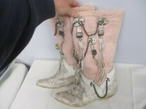 EL VAQUERO PINK with FISHNET & CHAIN SWAG WOMEN'S BOOTS SIZE 7.5