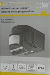 Anbau Bewegungsmelder Aufputz - aussen - 1200Watt - schwarz - Bild 1 von 1