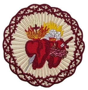 Heiliges Herz Jesu Aufnäher (4") Immaculate Heart of Mary Bügelbild Abzeichen... - Bild 1 von 3