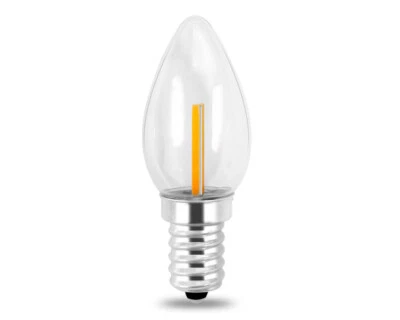 E12 Candelabra Led Bulb C7 0.6W 120V 2200K/2700K filament Glass Light #F18F - Image 1 of 4
