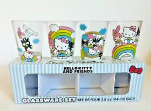 Neu Hello Kitty & Friends 4er Set Glaswaren Glas Schnaps 1,5oz Gläser Neu im Karton - Bild 1 von 11