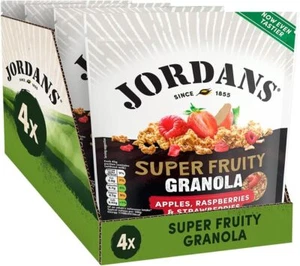Jordans Granola Super Berry | Breakfast Cereal | High Fibre 4 PACKS of 500 g Uk - Picture 1 of 4