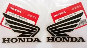 Honda GENUINE Wing Fuel Tank Decal Wings Sticker 80mm BLACK + SILVER *UK STOCK* - Picture 1 of 4