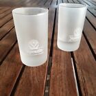 (2) Jagermeister Liquor Frosted Shot Glasses Large 3.5&quot; Tall Double Jager