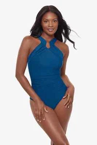 Miraclesuit Rock Solid Aphrodite One-Piece Swimsuit in Twilight Size 12 $188 New - Picture 1 of 6