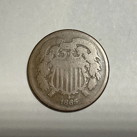 1865 Copper Philadelphia Mint Two Cent Coin Cover
