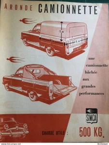 Simca Aronde CAMIONNETTE (Plaquette) 1958 - Picture 1 of 2