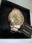 Seiko SKS610 Men's Gold Tone Stainless Steel Chronograph Watch Needs New Battery