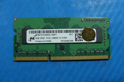 HP 455 G3 Micron 4GB 1Rx8 PC3L-14900S Memory RAM SO-DIMM MT8KTF51264HZ-1G9P1 - Image 1 of 2