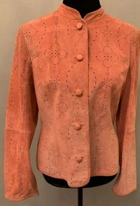 Abrigo de corte abierto para mujer Susan Bristol, talla 8, naranja, gamuza con botones - Imagen 1 de 8