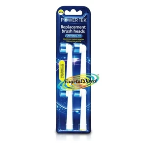 Power Tek Toothbrush Replacement Heads Compatible with Oral-B brushes- Pack of 4 - Picture 1 of 1