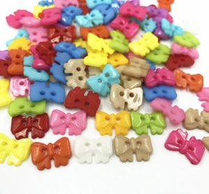 Mixed color bow-knot Resin buttons Fit decoration Sewing clothes 14mm - Picture 1 of 4