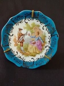 PETITE LIMOGES 2.75" Miniature PLATE  DISPLAY HANGER AND STAND - FRANCE Signed - Picture 1 of 5