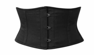 Women's Shaper Cincher Mini Waspie Full Steel Boned Waistbust Sexy Cotton Corset - Picture 1 of 4