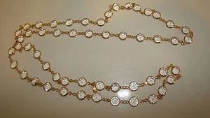 80er Jahre Swarovski goldfarbene Kristall Lünette-Set Chiclet Halskette  - Bild 1 von 5