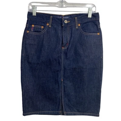 GUESS? Falda vaquera para mujer JEANS talla 26 azul lápiz abertura frontal cintura alta Foto 1 de 4