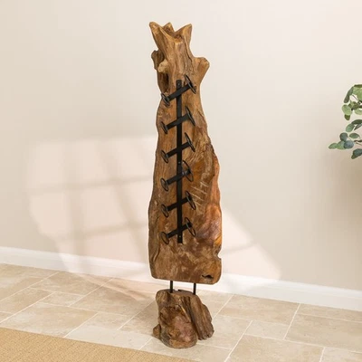 Reclaimed Teak Root Free Standing Wine Rack - Image 1 of 3