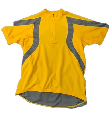 Quest Unisex Cycling Jersey Half-Zip Yellow Gray Short Sleeve Foto 1 de 4