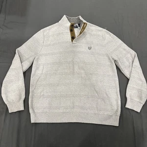 Chaps Ralph Lauren Pullover Herren XL 1/4 Pulli Henley Mock Neck Oatmeal Braun - Bild 1 von 9