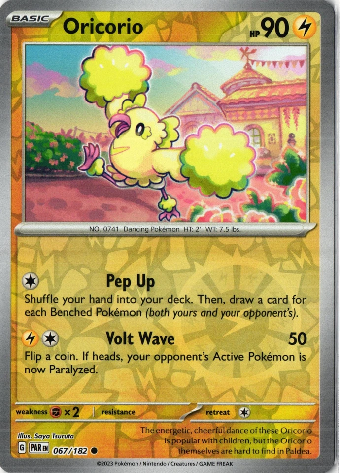 Oricorio Reverse Holo Common SV04: Paradox Rift PAR EN 067/182 NM - Image 1 of 1