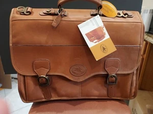 Dilana Design Collection Leather Briefcase Messenger Bag Brown W/ Shoulder Strap - Picture 1 of 24