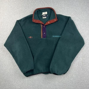 Vintage Columbia Pullover Mens Medium Fleece USA Made Snap Chest Pocket 90s - Picture 1 of 11