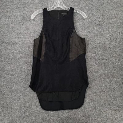 Blusa sin mangas Rag & Bone Top para mujer L grande negra forrada de cuero de cordero Foto 1 de 4