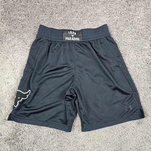 Under Armour Project Rock Shorts Boys Youth XL Black Stretch Iron Paradise 8 in - Picture 1 of 13