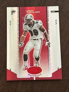 2004 PANINI MATERIALS JASON TAYLOR #62 /100 RED MIAMI DOLPHINS FOOTBALL CARD - Picture 1 of 2