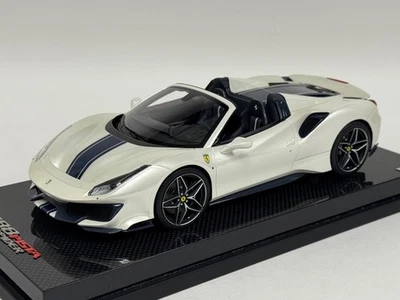 1/18 MR Collection Ferrari 488 Pista Spider White Pebble Beach Carbon FE026A - Image 1 of 4