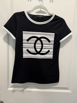 Женская черно-белая рубашка Chanel размер 34 - Изображение 1 из 4