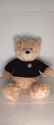 BMW Honey Bear Plush by Gund Teddy Stuffed Animal Black Knit Logo Sweater BMW - Image 1 of 4