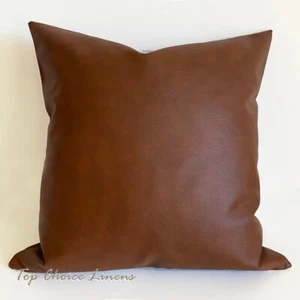 45*45cm Home Décor Sofa Quality Textured Faux Leather Cushion Cover-Dark Brown - Picture 1 of 4