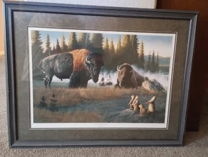 TOM MANSANAREZ Signed Ltd Print #655/750 "There Goes the Neighborhood" Bison - Picture 1 of 12
