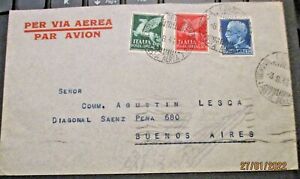 Imperial L.1,25 + P. A. L. 5 Y 10 Carta Aéreo X Buenos Aires "Génova 8.8.36"