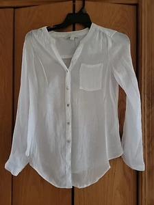 Juniper Lime White Gauze Button Up Blouse  Women's Medium - Picture 1 of 3