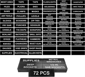Tool Box Organization Magnetic Labels,Tool Chest Organizer Labels with Strong Ma - Picture 1 of 12