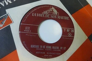 CHOPIN BERCEUSE/ POLONAISE N°3. ARTHUR RUBINSTEIN PIANO SOLO 45T VDSM FRENCH 7". - Imagen 1 de 2