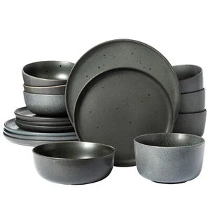 Gibson Elite James Street 16-Piece Stoneware Dinnerware Set - Truffle Grey - Picture 1 of 5