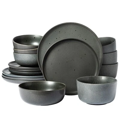 Gibson Elite James Street 16-Piece Stoneware Dinnerware Set - Truffle Grey - Image 1 of 4