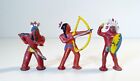 3 Vintage Hand-Painted Metal American Indian figurines Approx 3 inch
