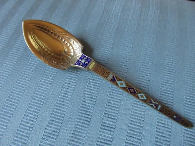 CUCHARA DE HELADO Gorham Champleve ESMALTE PLATA ESTERLINA Dorado CORTE BRILLANTE 365 Foto 1 de 4